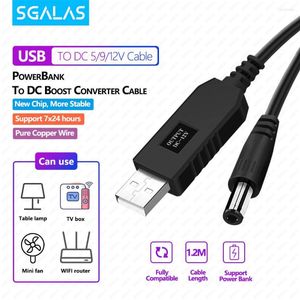 Bilgisayar Kabloları Sgalas WiFi'den Powerbank Kablo Dönüştürücüsü DC 5V 12V USB Yönlendirici Modem Fan Hoparlör için Step-Up Kablosu