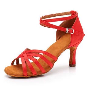 Sapatos de vestido salão de baile sapatos de dança latina para mulheres/meninas/senhoras tango salsa salto alto dança interna cetim/pu branco vermelho novo profissional g230130