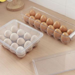 Garrafas de armazenamento Jarros Caixa de geladeira empilhável Ovos organizadores de ovos PP PP para freezer de cozinha DD1