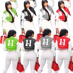 Frauen Jacken Designer 2023 neuer Top-Buchstaben gedruckter Fadenmantel Pocket Baseballjacke 4 Farben S-XXL