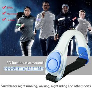 Supporto per il polso 1 pezzo Bande riflettenti Cintura da braccio Indicatore di sicurezza Luce Bracciale luminoso Sport notturno Ciclismo Corsa Nastro lampeggiante Polsino