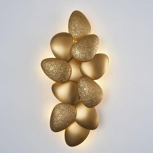 Lampy ścienne LED E14 Postmodernistyczne ze stali nierdzewnej Złote Designer Lamp Light Light Sconce do foyer sypialnia