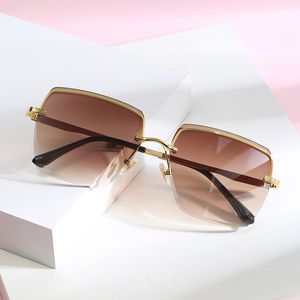 New glasses half frame cut square sunglasses casual men's trend sunglasses manufacturer wholesale sunglasses df 8266