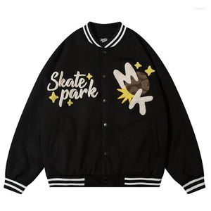 Herrjackor planet 2023 varsity broderi brev mocka basebolljacka harjuku vintage streetwear män college lösa bombplan rockar