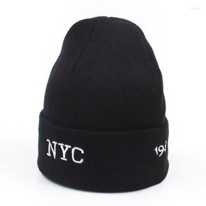 Berretti NYC ricamo 1987 lettera berretti cappello uomo donna cotone moda inverno caldo berretto maglia cappelli ciclismo sci all'aperto