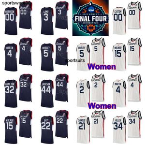 NCAA Finale vier college Azzi Fudd Women UConn Huskies Jersey Basketball 3 Aaliyah Edwards 20 Olivia Nelson-Ododa Christyn Williams