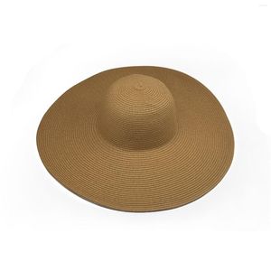 Szerokie brzegowe czapki Foleble Foppy Beach Sun for Women Duże słomkowe kapelusz UV Protekcja Składany odcień hurtowy p5