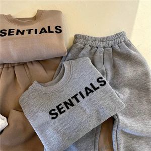 Fashion Kids Sport Clothing Sets Boys Girls Sweatshirt Pants Velvet Warm 2pcs Children Clothes outfits 90CM-130CM