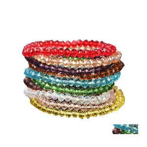 Beaded Strands Bohemian Colorf Crystal Beaded Bracelet Handmade Elastic Strand Women Jewelry Gift Drop Delivery Bracelets Otbty