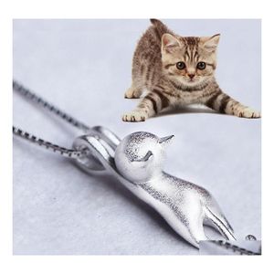 Pendant Necklaces Cute Kittens Scrub Smooth Necklace Vipjewel Drop Delivery Jewelry Pendants Dh7Wy