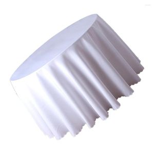 Table Cloth Festival Round Tablecloth White Elegant Polyester Cover Birthday Restaurant Party El Dinner Decorations