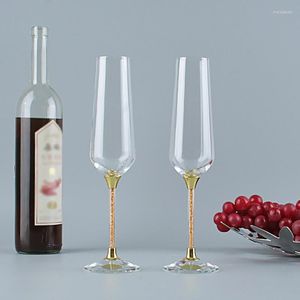 Wine Glasses Artwork 200Ml Handmade Lead-Free Crystal Glass Base Champagne Cup Wholesale Wedding Pair Goblet Household Party Cups