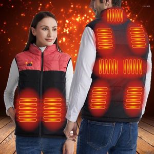 Hunting Jackets Winter Sleeveless Men 9pcs Heating Vest Hiking Camping Waistcoat Usb Heated Jacket Thermal Tactical Clothes