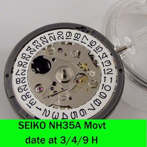 Assista Kits de reparo Japão Seik Original NH35A Movimento 4H 3H 9H Black Datewheel para Skx Wristwatch Mod Watchmaker Kit Premium Movt