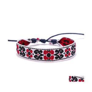 Pulseiras de charme tecem corda amizade para mulheres homens algod￣o Bracelete artesanal Presentes de j￳ias ￩tnicas Drop entrega Ottom