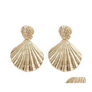 Dangle Chandelier Gold Color Metal Shell Drop Earrings Romantic Summer Unique Alloy Shape For Women Mermaid Jewelry Delivery Dhlo8