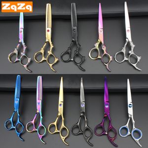 Hair Scissors ZqZq 2pcs 6 Inch Stainless Steel Hairdressing Cutting Professional Barber Razor Shear for Men Women Kids Salon 230204