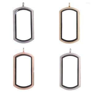 Pendant Necklaces 10PCS/LOT 29 57mm Rectangle Magnet Data Plate Floating Locket Lockets Charms With Free 50-55cm Chain