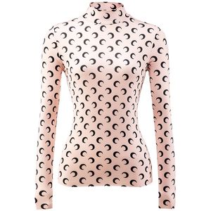 Дизайнерские женские футболки Верхняя женская одежда Sexy Moon Print Printed Stylist Women Long Sleeve Graphic Tee Tunics Koszulka Damska Crescent Size S-XXL Оптовая