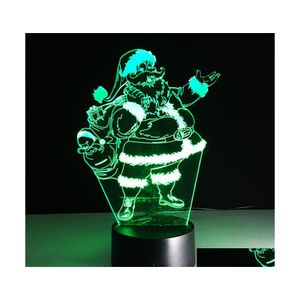 Night Lights Novelty Christmas Father Acrylic 3D Illusion Nightlight USB Touch Creative Bedside Slee Desk Lamp LED Drop Delivery Lig Dhouc