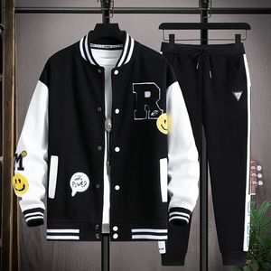 Men's Tracksuits Spring Autumn Suit Casual Fashion Men Sets Baseball Jacket Hip Hop Sports Two-piece Suit Tracksuits Korean Youth Sets Sweatsuit 230204