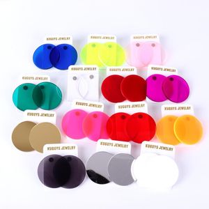 Stud Earrings Classic Round Big For Women Clear Neon Mirror Acrylic Fashion Jewelry Blue Green Pink Red Gold ColorsStud