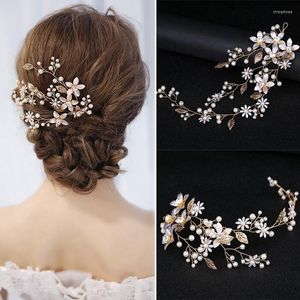 Hair Clips & Barrettes Cute Pearl Flower Headpiece Women Wedding Headdress HeadwearHair Stre22