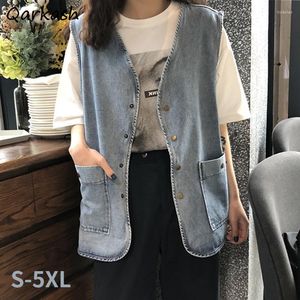 Gilet da donna Donna Denim Vintage Monopetto S-5XL Harajuku Studenti Coppia Unisex All-match Tempo libero Trendy Simple Ins Stylish