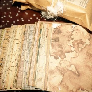 Decorative Objects Figurines Nikier 125Pcs Vintage Letter Coffee Material Paper Retro Memo Pads Notes for Scrapbooking Diary Journals DIY 230204