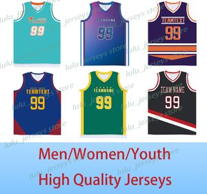 Benutzerdefinierte Basketball-Trikots mit genähten, bedruckten Buchstaben und Zahlen, modische Sport-Trikots für Männer/Frauen/Jugendliche (große Größe, S-7XL)
