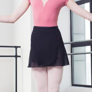Stage Wear Adult Chiffon Ballet Dance Tutu Skirt Women Girl Gymnastics Training Pull-On Wrap With Waist Tie For Latin Practice