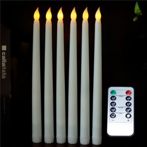 6pcs pl￡stico tr￪mulo de led sem chamas LED Velas de LED 28 cm Velas de Natal Ambar Ambar