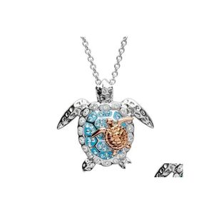 Pendant Necklaces Casual Necklace For Women Zircon Charm Beach Turtle Sliver Rose Gold Unique Jewelry Gift Drop Delivery Pendants Otvcl