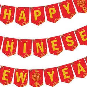 Party Decoration Chinese Year Banner Decorations Spring Festival Wall Hanging R Decor Bunting For Living Room