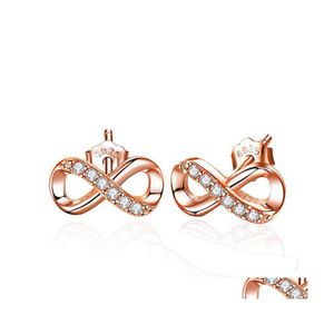 Dangle Chandelier Fashion Infinity Earrings 925 Sterling Sier Studs High Quality Cz Cubic Zirconia Round Love Accent Jewelry For W Dhpjw