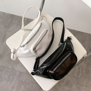 Waist Bags Dihope Womens Spring Wild Female Super Wave Shoulder Fashion Phone Pouch Soild Color Leather Belt Chest Bag 230204