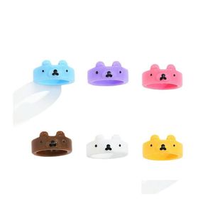 An￩is de banda fofos Ring Ring Polymer Clay Resin for Girls Animal Jewelry Women Summer Fashion Travel Gifts Drop entrega OTPN8