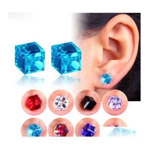 Stud Fashion Korean Earring Healare Magnet Crystal Strong Magnetic Non Pierced Earrings for Women M￤n Drop Delivery Jewets Otsf6
