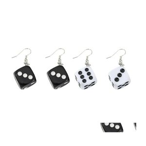 Dangle Chandelier Personality Funny Acrylic 3D Dice Earrings Cool Punk Drop Earring Tassel Women Men Jewelry Delivery Otbme