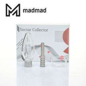 Cam Nektar Toplayıcı ile Sigara NC Kit Hediye Kutusu, Clear Cam Kase, 510 Vida Eklem Titanyum İpucu Toplam Uzunluk 138mm