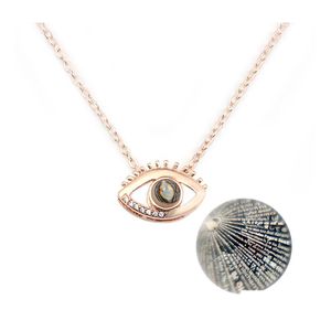 Pendant Necklaces Love Rose Gold Sier 100 Languages I You Projection Necklace Romantic Memory Wedding Eye Nanashop Drop Delivery Jew Dhuad