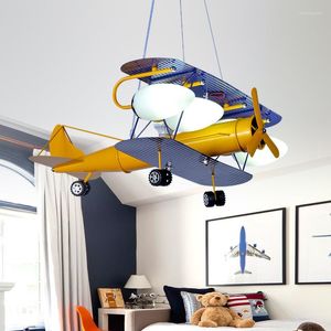 Ceiling Lights Kids Room Lamp For Children Chandelier E27 Airplane Hanging Light Led Bedroom Lighting WF1019