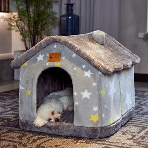 Кеннели для пенсов собачья кровать кошачья кровать теплый складной дом для маленькой средней питтевой палатки очень мягкая маленькая собачья домашняя сумка для кошек 230204