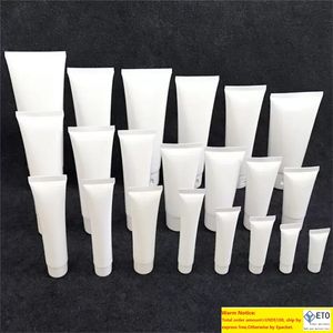 15ml 20ml 30ml 50ml 100ml de tubo cosmético de plástico branco recarregável Garrafas de amostra de amostra de jarros de jarros para recipientes de viagem para o gel de chuveiro de loção