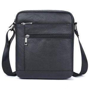 BROCKASES MÄNSLIGA SKULDVÄGAR Väska äkta läder svart crossbody för män liten klaff manlig budbärare