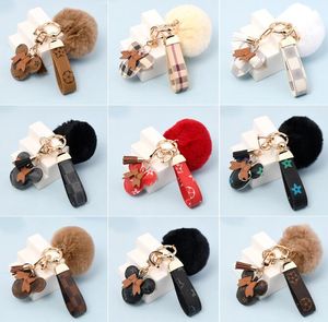 20Style Mouse Design Print Car Keychain Flower Bag Pendant Charm smycken Keyring Holder For Men Gift Fashion Pu Leather Animal Key Chain