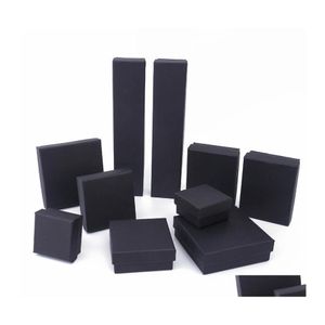 Jewelry Boxes Display Paper Clothes Package Black Paperboard Gift Bag Birthday Festival Christmas Party Various Sizes Drop Delivery Otf5I