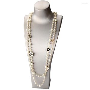 Kedjor Pearl Necklace Korean Fashion Long Multi-Layer 5 ord Små doftande vindhänge Tillbehör Dekorativ kedja hundra