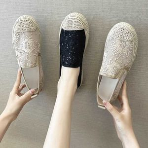 Dress Shoes Slip on Loafers Women Sneakers Light Mesh Summer Shoes Breathable Flat Shoes Women's Casual Shoe Lace Fisherman Mocasines Mujer G230130