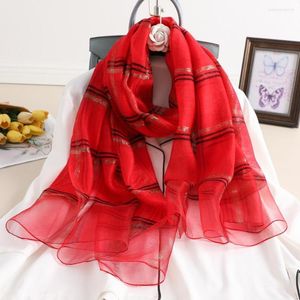 Scarves Arrival 2023 Plaid Silk Women Scarf Warm Wool Shawls Lady Wraps Bufanda Floral Pashmina Foulard Wholesale Hijab